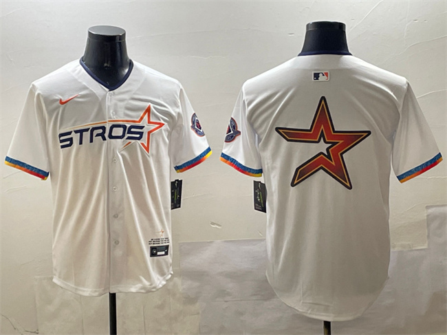 Men's Houston Astros Team Big Logo White 2025 City Connect Limited Stitched Baseball Jersey 002